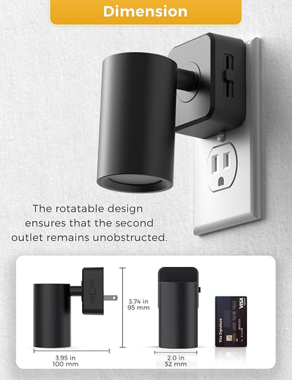 L LOHAS LED Night Lights Plug into Wall, [2-Pack] Rotatable Night Light with Dusk to Dawn Sensor, 0-100 LM Brightness Adjustable,Soft White 3000K Nightlight for Adults Bathroom Hallway Stairs
