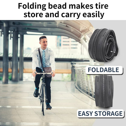 27 X 1 1/4 Bike Tire 27 Inch Road Bike Tires 32-630 Folding Bead Replacement Bicycle Tire Set (1 Tire No Tube)