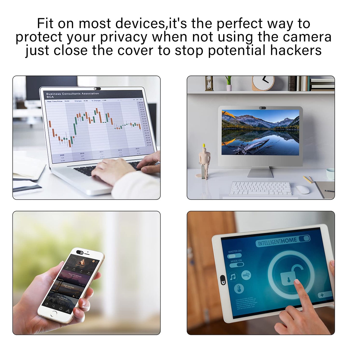 Laptop Camera Cover Slide, 12 Pack Webcam Cover, Phone Camera Cover, Ultra-Thin Computer Slide - Fits Most Laptop, Desktop, PC, Tablet, Smartphone to Protect Your Privacy and Security