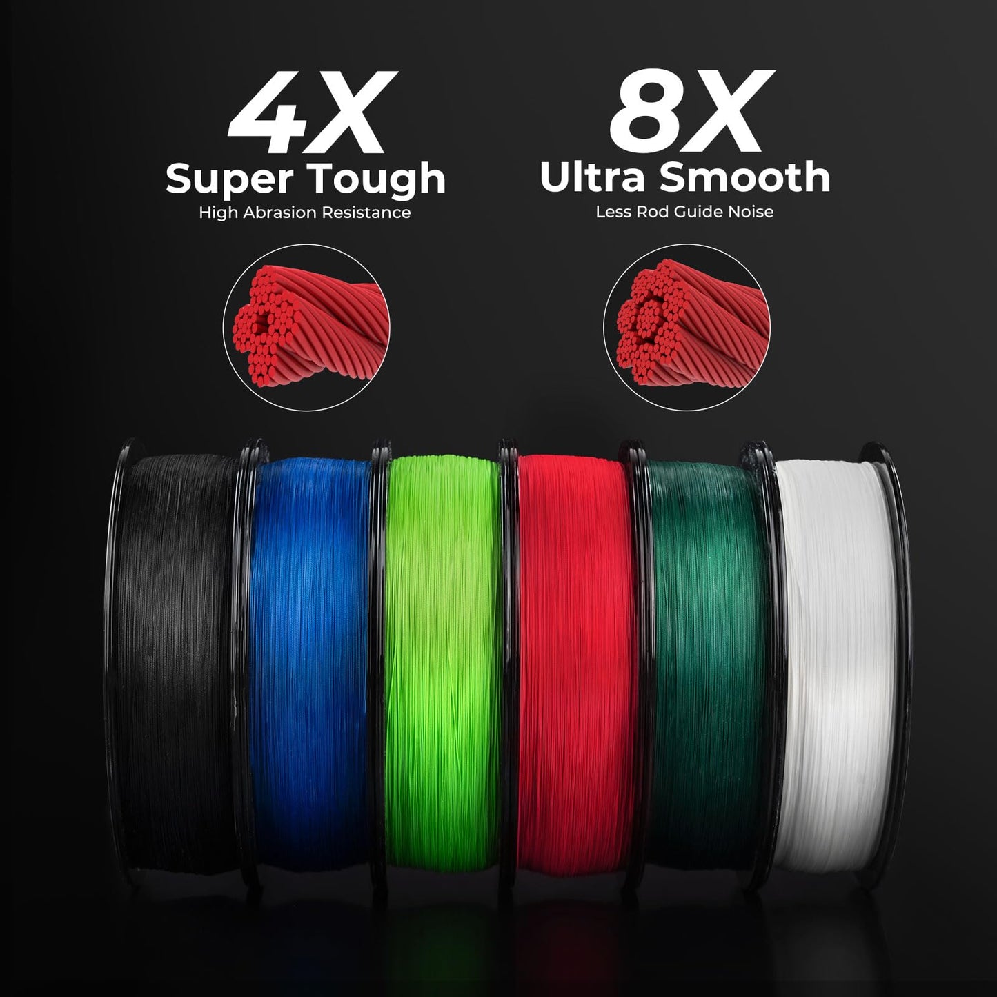 KastKing Superpower ColorShield Braided Fishing Line, Red,65LB,500Yards,X8