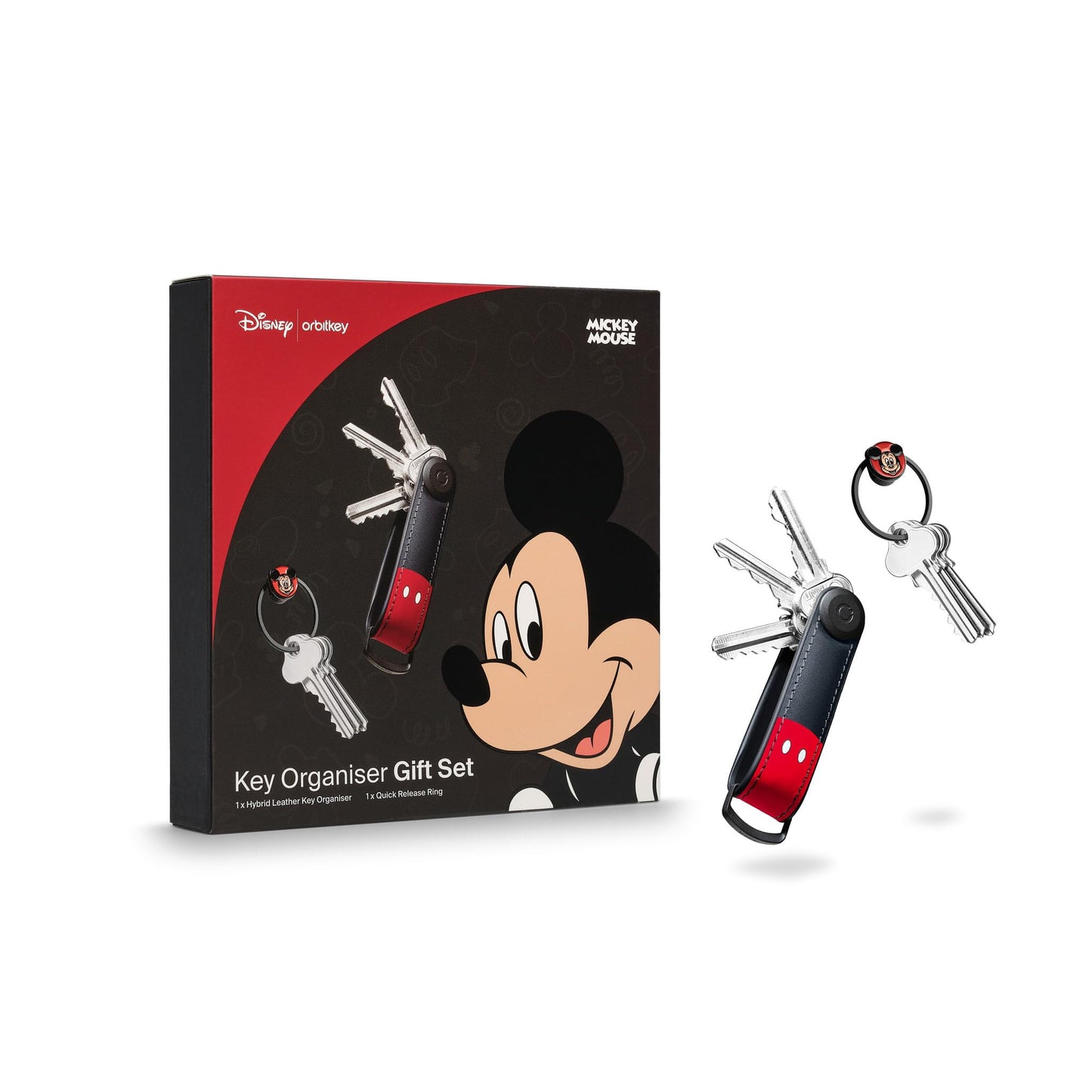 orbitkey Disney Mickey Mouse Hybrid Leather Key Organiser + Ring v2 Kit
