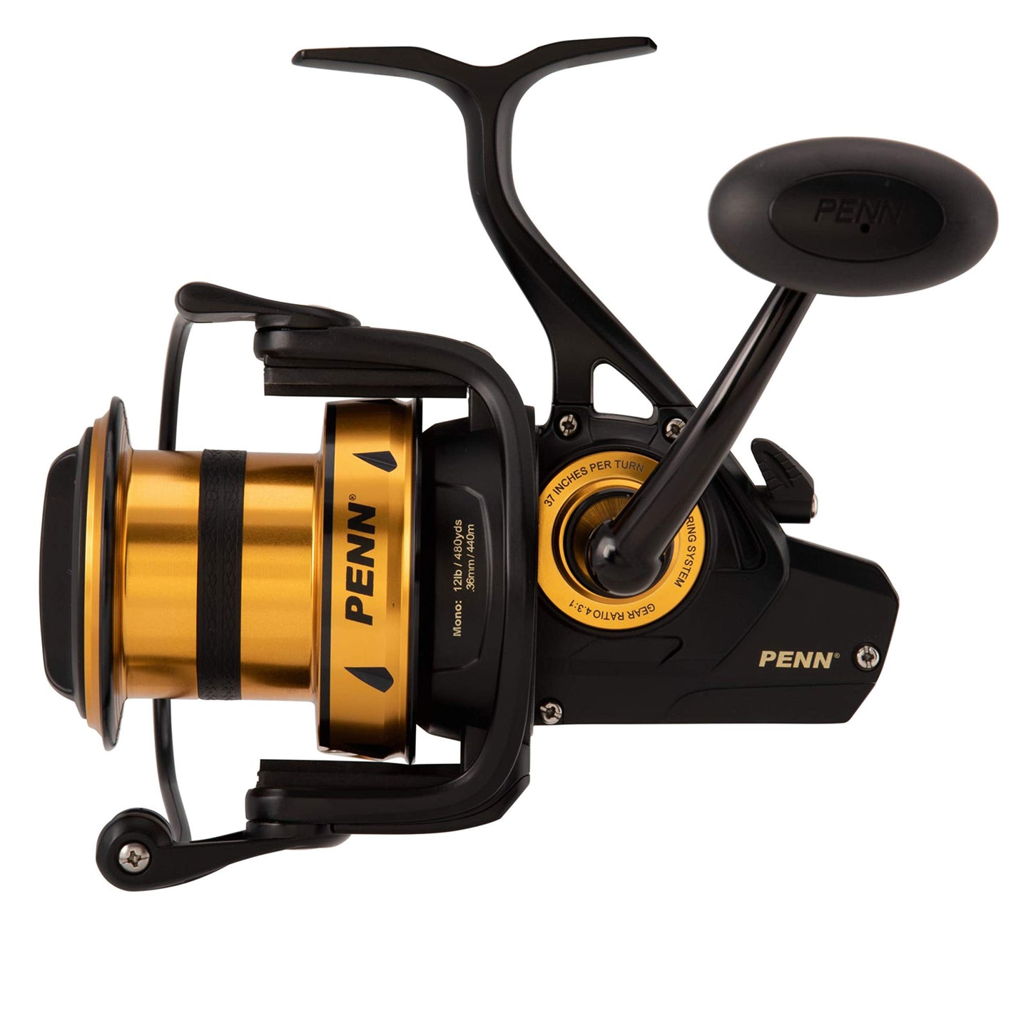 PENN SSVI6500LC Spinfisher VI 6500LC, CNC Gears, HT100 Drag, IPX5, Black Gold