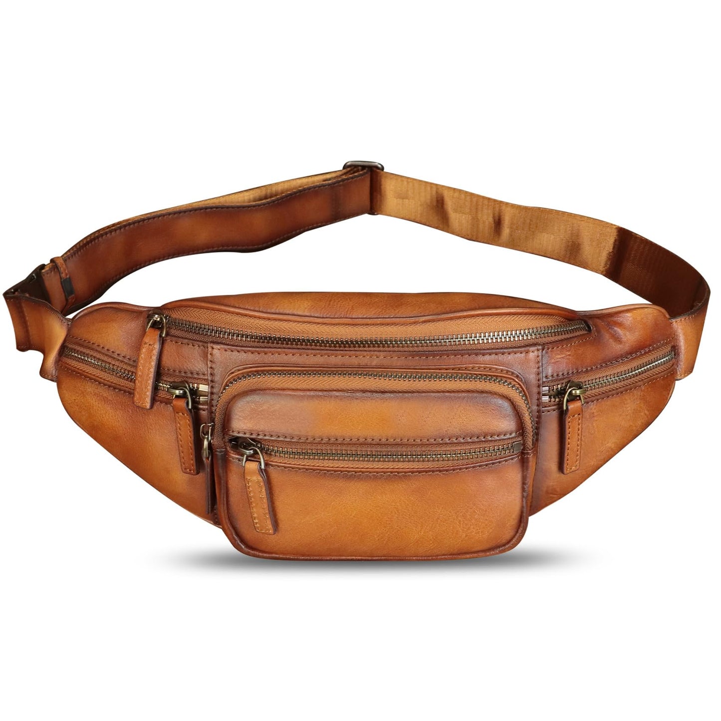 Genuine Leather Fanny Pack for Women and Men Vintage Handmade Leather Waist Bag Sling Bag Backpack Purse Crossbody Bags (Brown)