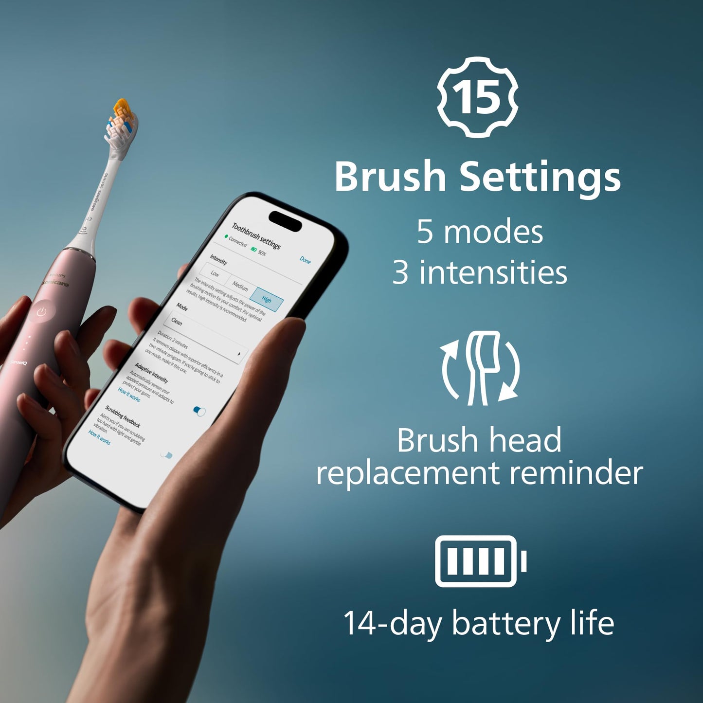 Philips Sonicare DiamondClean 9900 Prestige Electric Toothbrush - with SenseIQ Technology and Advanced AI App, 5 Brushing Modes, 3 Intensity Levels, Charging Travel Case,Midnight Blue, Model HX9990/12