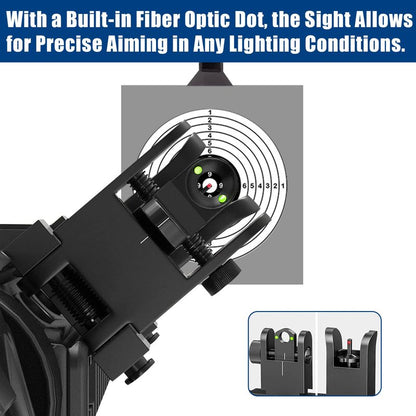 UUQ 45 Degree Offset Fiber Optic Iron Sights,Flip Up Front Rear Sites with Red&Green Dot,BUIS Backup Sight Set， Tool-Free Adjustable Front Sight Rapid Transition,Fits Picatinny and Weaver Rails