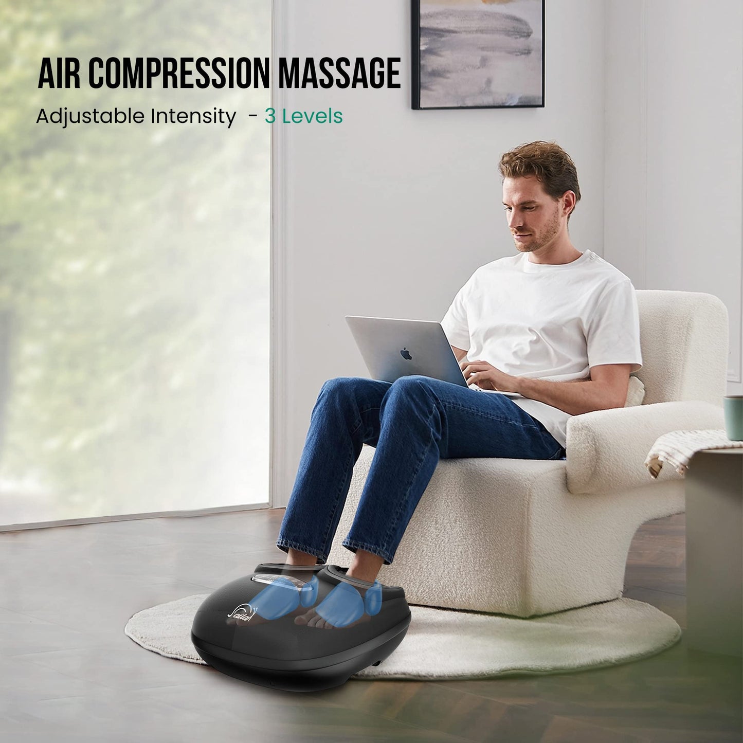 Snailax Shiatsu Foot Massager with Heat, Deep Kneading, Compression, Vibration, Feet Massager Machine for Plantar Fasciitis, Neuropathy, Foot Warmer Under Desk, Size 13, Gifts for Men, Women