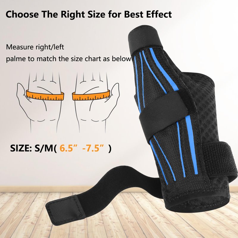 Thumb Brace for Pain Relief - Professional Thumb Stabilizer, Trigger thumb Splint for Arthritis De Quervain's, Tendonitis,CMC, Wrist Support Adjustable Comfort Wear Left Right Hand Office & Night