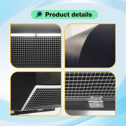10 Inch Galvanized Steel Hooded Wall Vent, Outdoor Wall Vent Cap with Mesh Cover and Damper for Kitchen, Bathroom, Laundry, Garage Ventilation and Exhaust (Black)