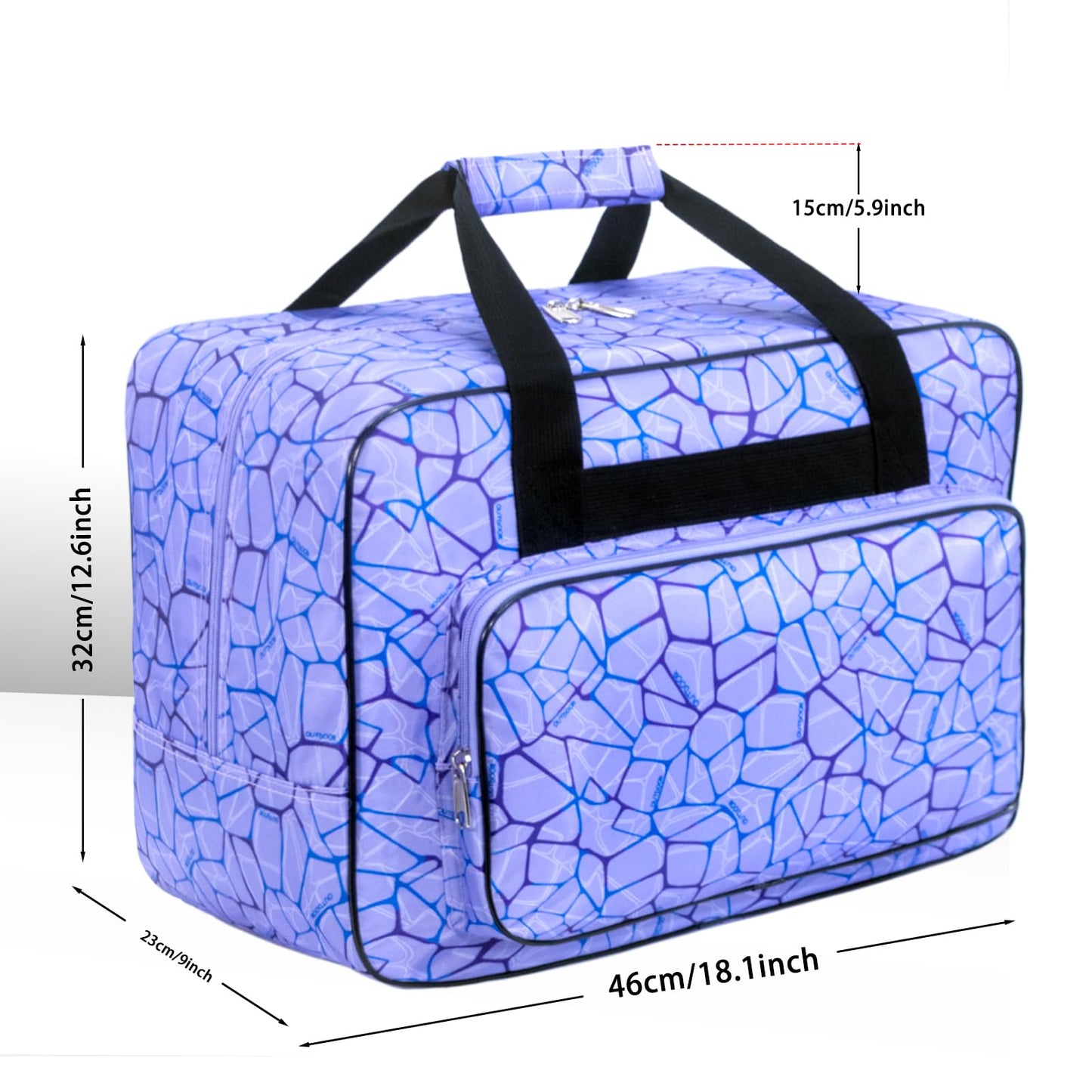 Haroranax Sewing Machine Carrying Case，Sewing Machine Carrying Case Tote Bag，Universal Tote Storage Bag with Pockets and Handles, Suitable for Most Standard Singer, Janome (PURPLE)