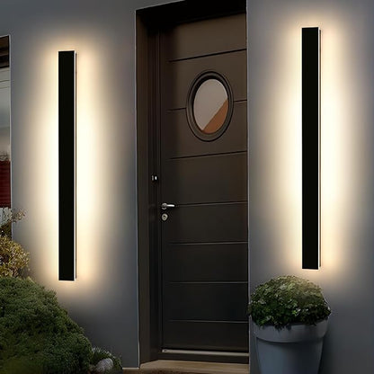 Mikeru 2 Pack 57inch Modern Outdoor Wall Sconce, 3000K/4500K/6000K 3 Color Temperature LED Exterior Light Fixtures, Modern Long Porch Lights Wall Sconce for Garage, Doorway, Porch, Patio