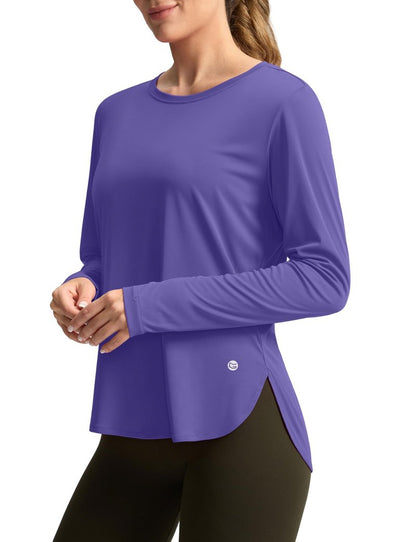 Women's Sun Shirts UPF 50+ Long Sleeve UV Protection Shirt Lightweight Quick Dry Workout Hiking Tops for Women(Vintage Purple,M)