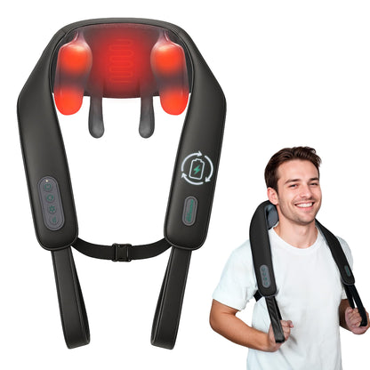Snailax Cordless Neck Shoulder Massager with Heat for Pain Relief Deep Tissue, Upgarded 4D Kneading, Shiatsu Back Neck Massager Pillow for Neck, Shoulders Back, Gifts for Men Women Mom Dad