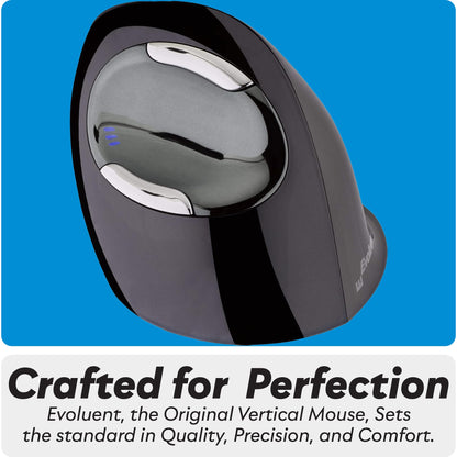 Evoluent – Inventor of The Vertical Mouse – VMDMW Ergonomic Vertical Mouse Right Hand Med USB Wireless, Sculpted for Comfort, Reduces Wrist Strain, 4 Speeds, 6 Customizable Buttons in Windows