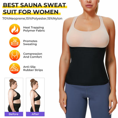 Dulchany Sauna Suit Waist Trimmer for Women Waist Trainer Sweat Band for Stomach Belly Thermo Slimming Belt Workout Blue