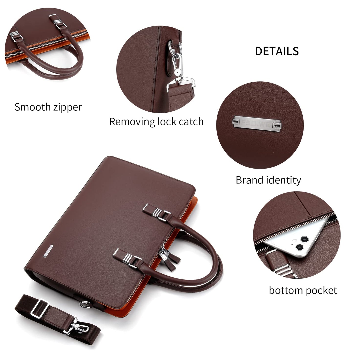 FSD.WG]Business Bag Leather Briefcase Shoulder Laptop Business Bag for Men