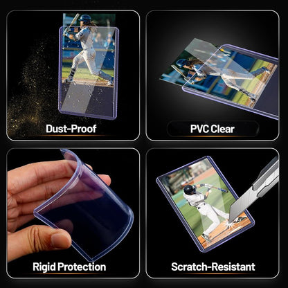 LOVFEN 400 Hard Plastic Card Sleeves – 200 Toploads & 200 Penny Sleeves, 35PT Baseball Card Protectors with Bend-Resistant, Rip-Proof Edges for TCG, Sports, Football & Collectible Cards