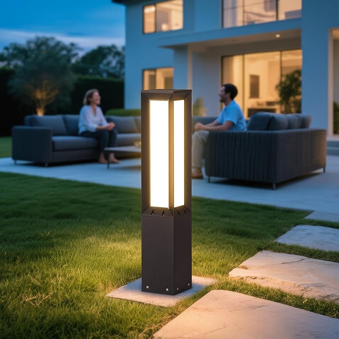 32'' Outdoor Path Light Hard Wired, AC100-240V Landscape Pathway Lights IP65 Waterproof, Modern Bollard Lights, 3000K Lighting Aluminum Driveway Lawn Floor Lamp for Walkway Patio Yard Garden