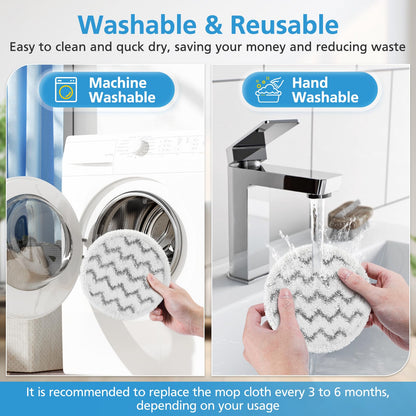 6 Pack 3897A / 3712 Rotating Steam Mop Pads Replacement for Bissell SpinWave SmartSteam Scrubbing Steam Mop Cleaner 【Models 3897A/3712 ONLY】, Washable Reuseable Refill Pads