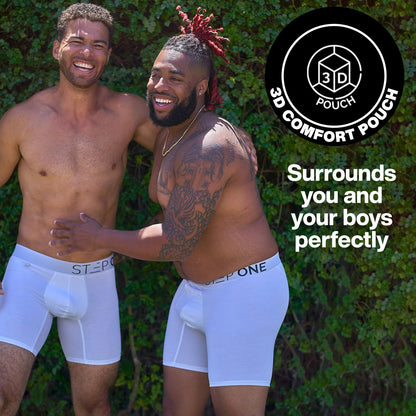 STEP ONE Mens Underwear Trunk Briefs, 1 Pair, Underwear for Men, Moisture Wicking, 3D Pouch + No Ride Up Trunk Briefs for Men