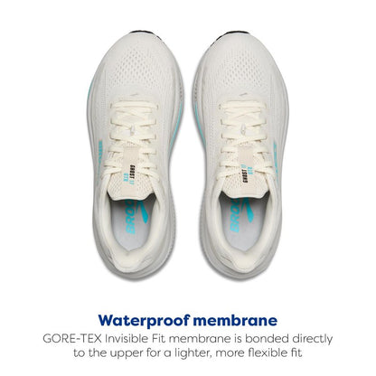 Brooks Women’s Ghost 17 GTX Waterproof Supportive Running & Walking Shoe - Coconut/Oyster/Blue - 9 Medium