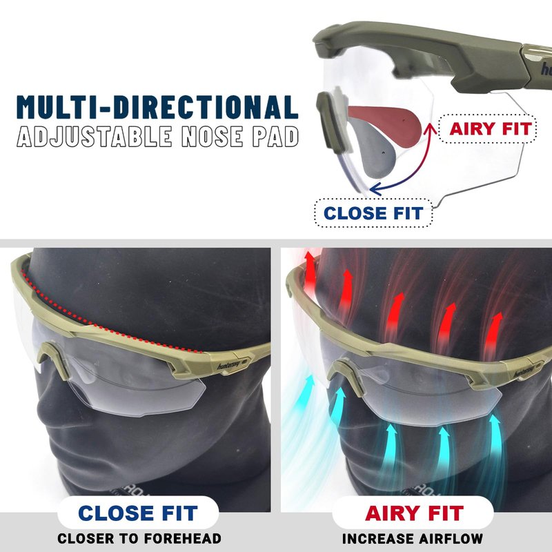 HTS HUNTERSKY Small Safety Glasses ANSI Z87.1 Impact Resistant Sports Eye Protection for Women Kids Cycling Pickleball S54