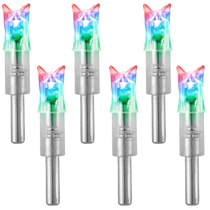 KEAUP 6PCS Lighted Nocks for Crossbow .300/7.62mm Inside Diameter Lighted Arrow Nocks for Archery Hunting (Strobe)