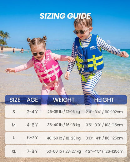 Gogokids Toddler Swim Vest, Kids Floaties – Boys & Girls Buoyancy Jacket for Pool & Beach, Fits 2-8 Years / 22-60 lbs