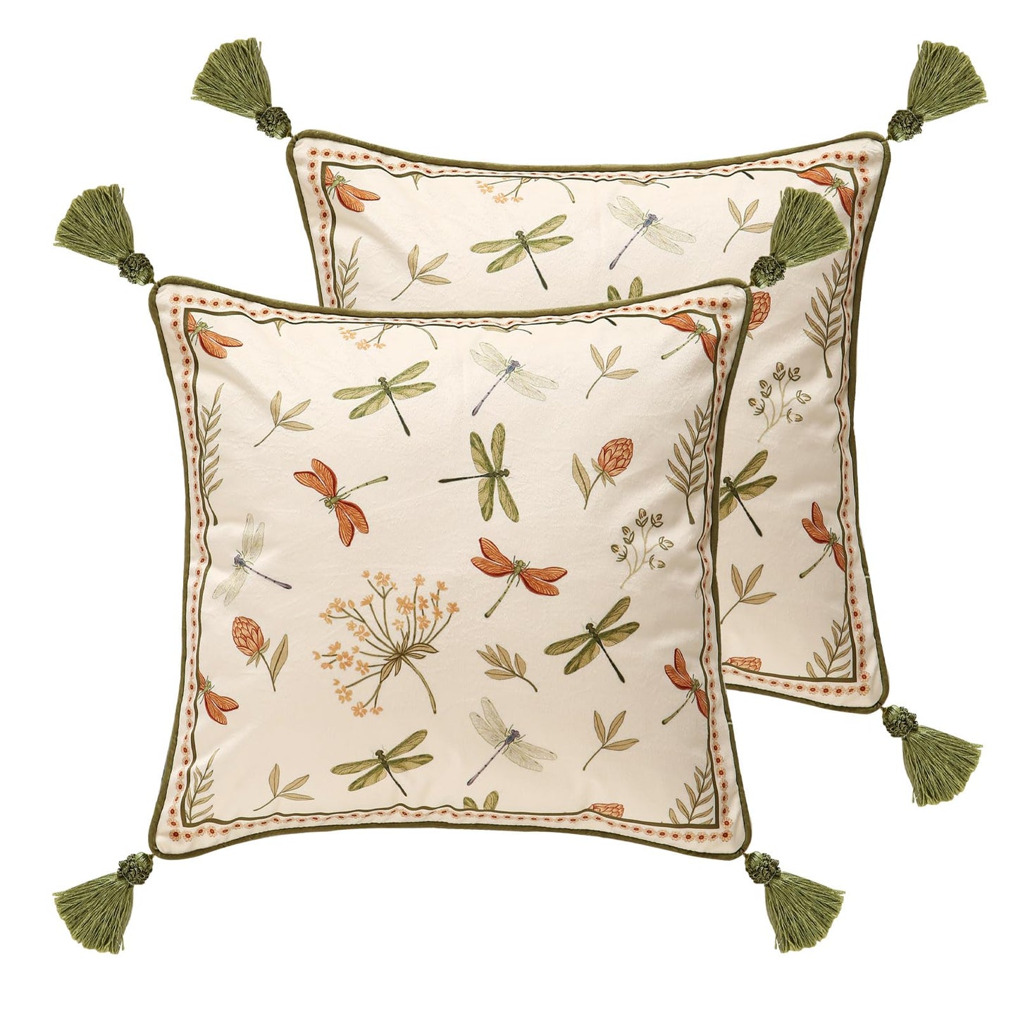 ISAENNE Designer Velvet Throw Pillow Covers,18"x18" Set of 2-Grace B