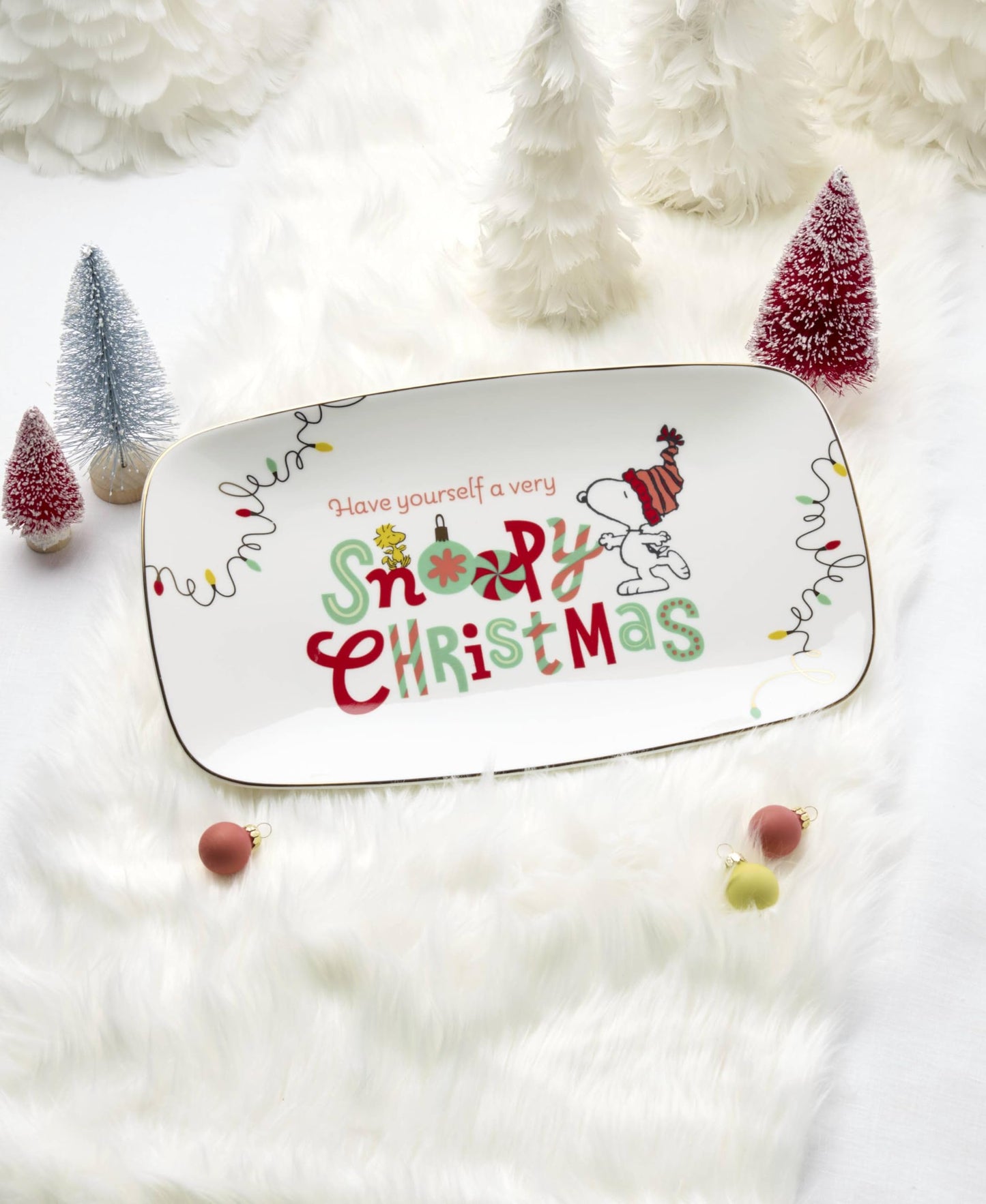 Lenox 896636 Snoopy Christmas Hors Doeuvres Tray