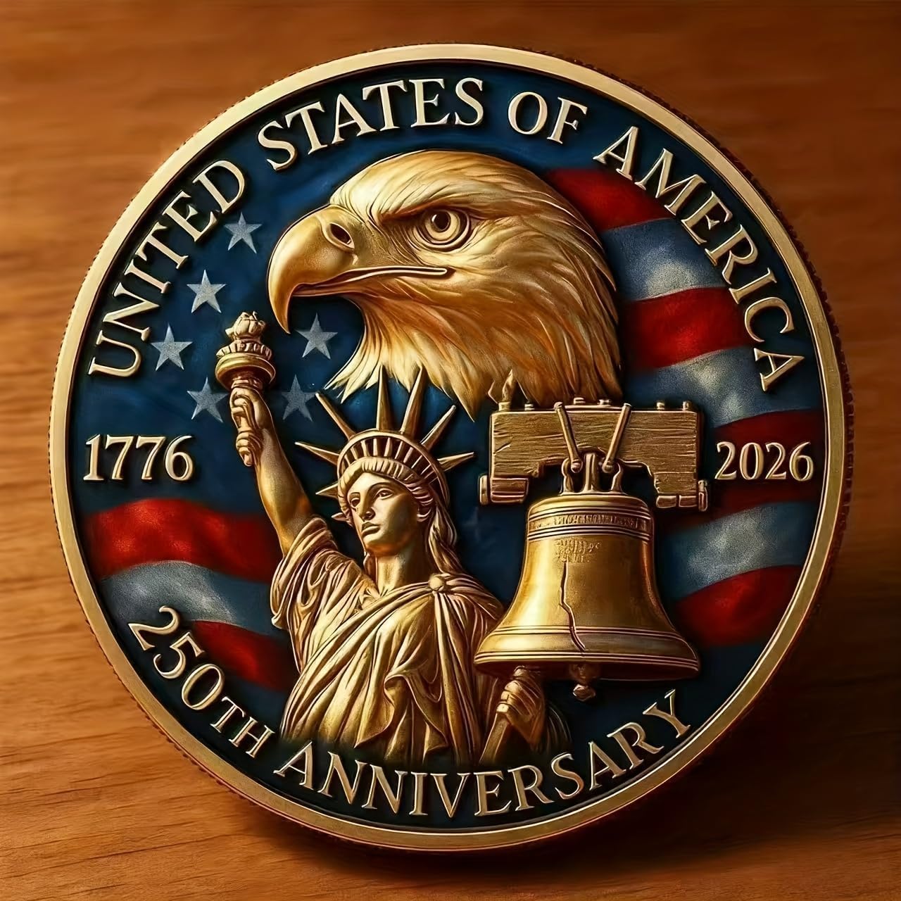 5pcs 250th Anniversary Freedom Commemorative Coin Set (1776-2025) - 3D Engraved US Capitol & Eagle Military Challenge Coin, Collectible Medal