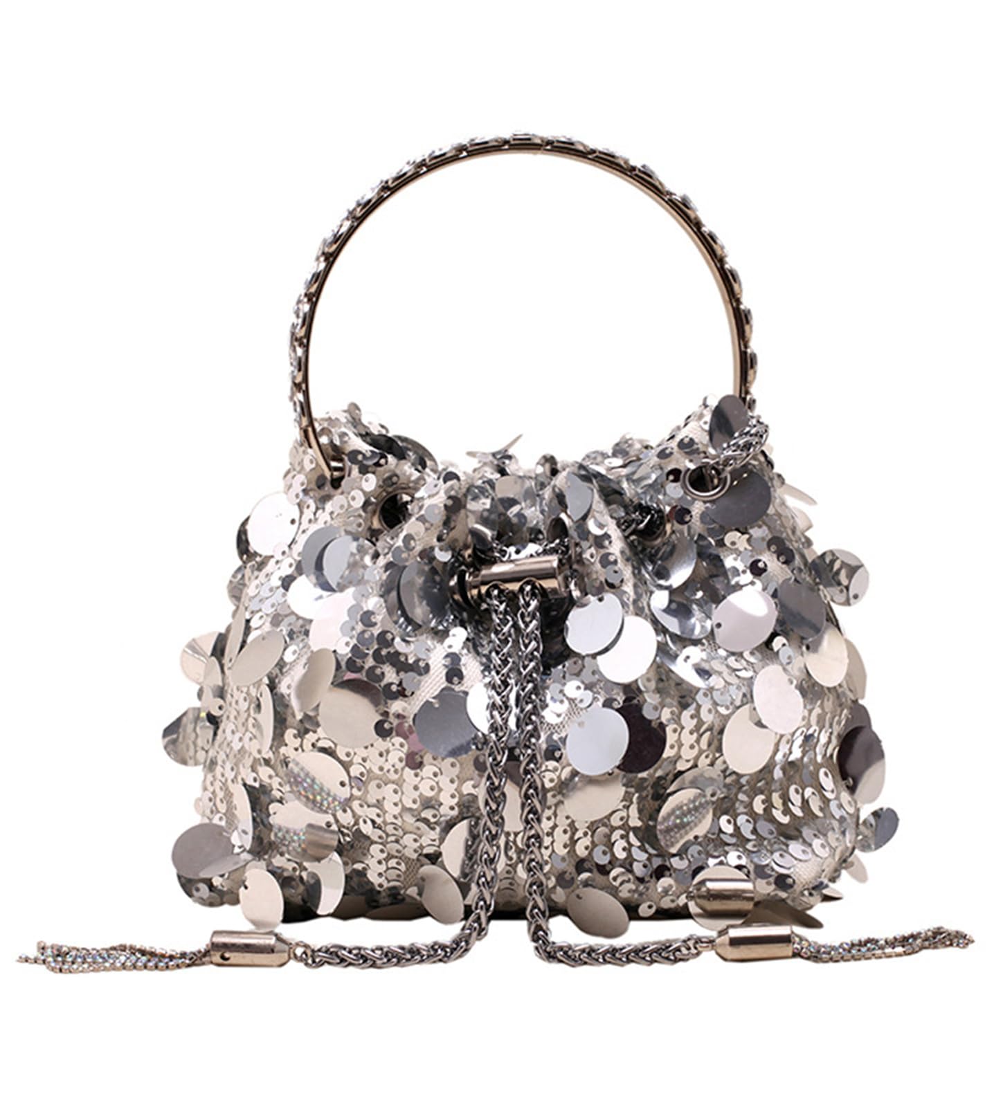 RZTA Women's Glitter Clutch Evening Handbags Sparkly Clutch Triangle Purse for 1920s Party Prom Wedding A2 Silver