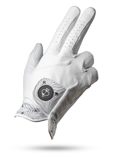 Pins & Aces - Palm Sunday Golf Glove Design - Premium AAA Cabretta Leather, Long-Lasting Durable Tour Glove for Men or Women - Premium Leather Golf Glove Left & Right Hand (Large, Right)