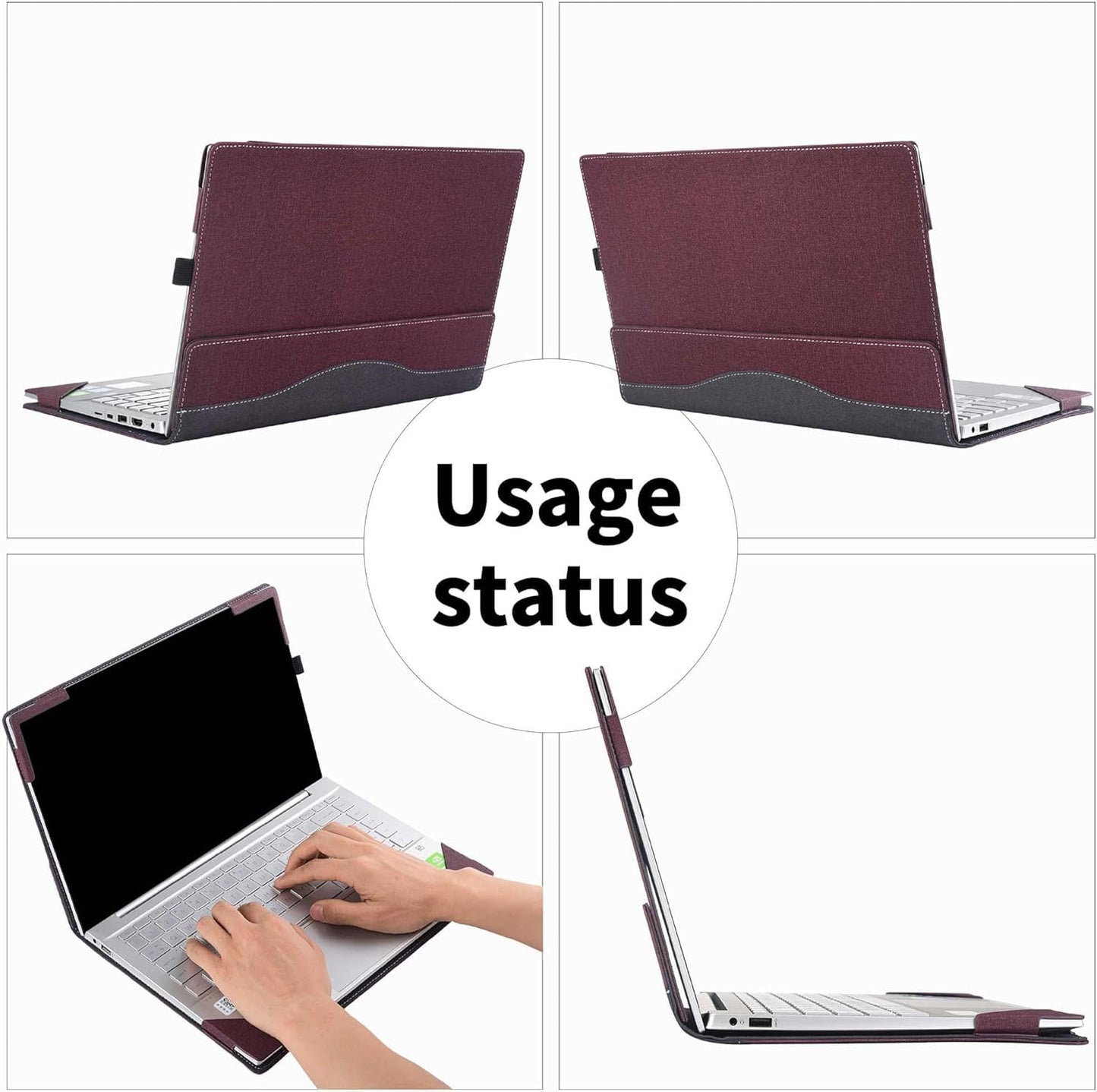 WODBAO for Dell Inspiron 15 3535 Laptop Case 15.6 inch Inspiron 15 3530 Notebook PU Leather Case Accessories (Pink)