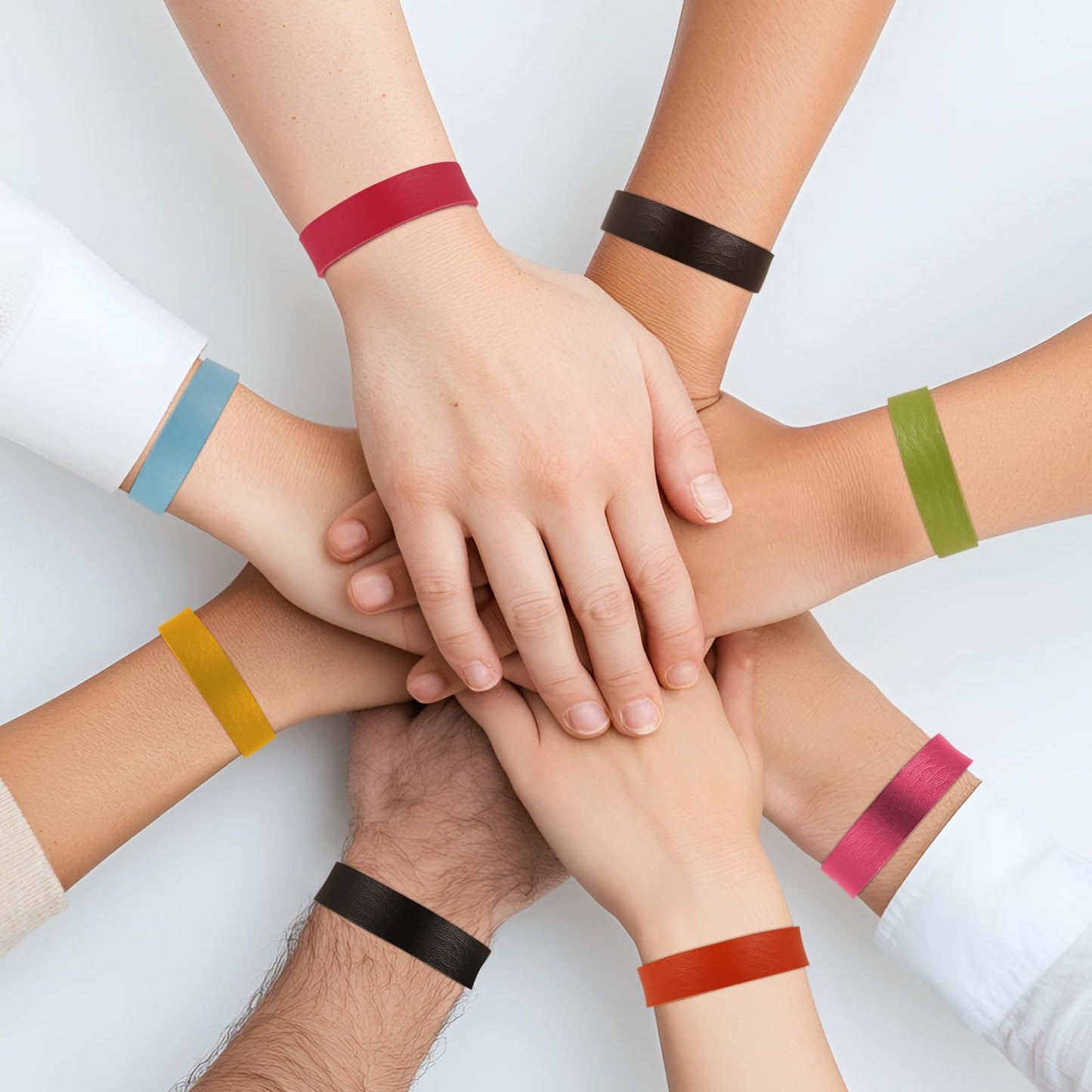 DANUDON 16 Pcs Leather Bracelet Blanks, Leather Snap Bracelets for Stamping Engraving Adjustable Plain PU Wristband Snap Bracelets Leather Cuff Bracelets for Men Women