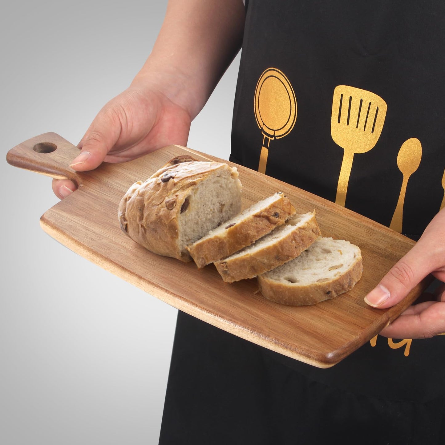 Acacia Wood Cutting Board with Handle Small Charcuterie Boards Wooden Chopping Board Decorative Mini Cutting Boards for Kitchen Meat Teak Bread Cheese Board Platter Butcher Block Food Serving Tray