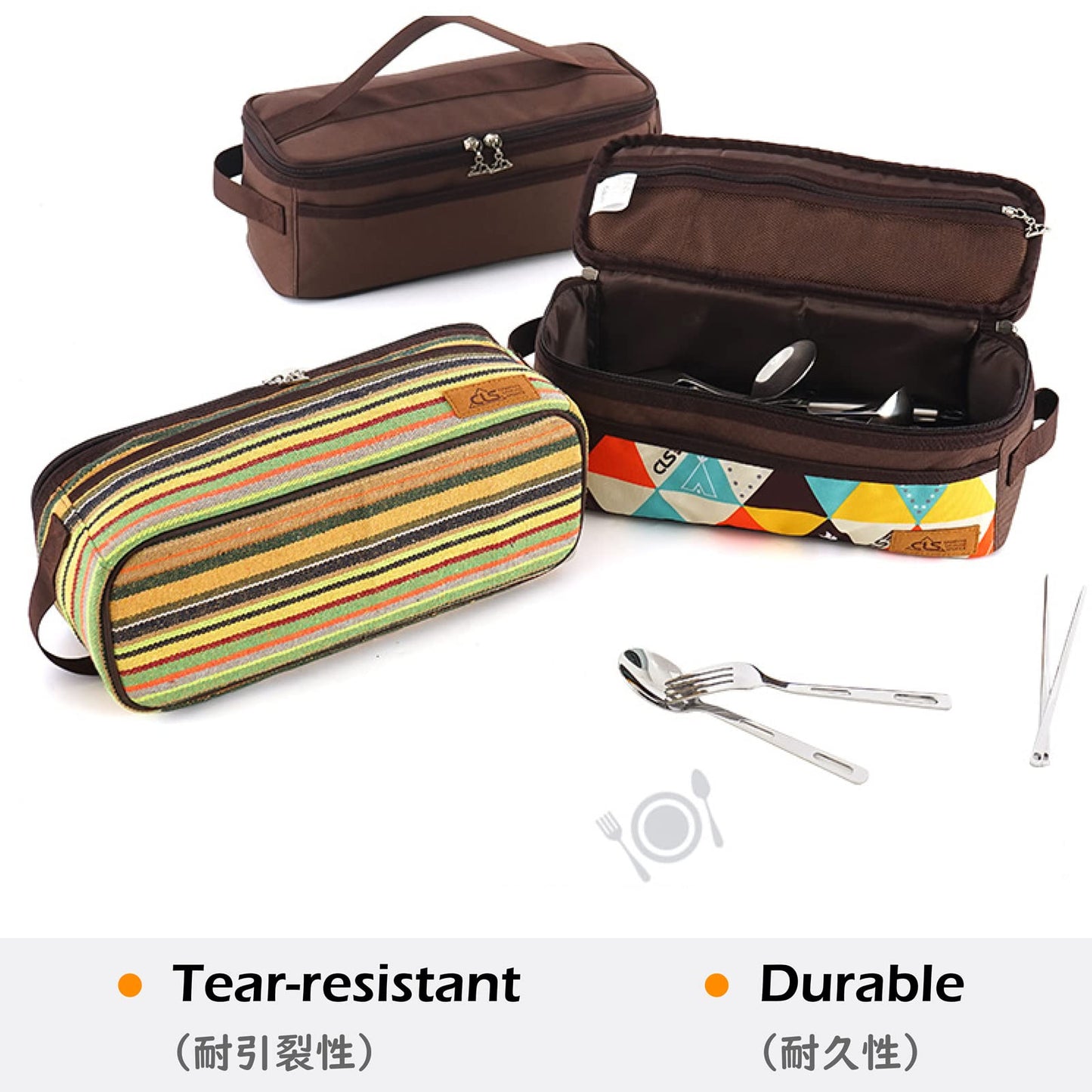 TRIWONDER Camping Travel Cookware Organizer Bag Cooking Utensils Storge Portable Pouch for Outdoor Barbecue Camping Cooking Spoon Chopsticks Organizing (Colour)