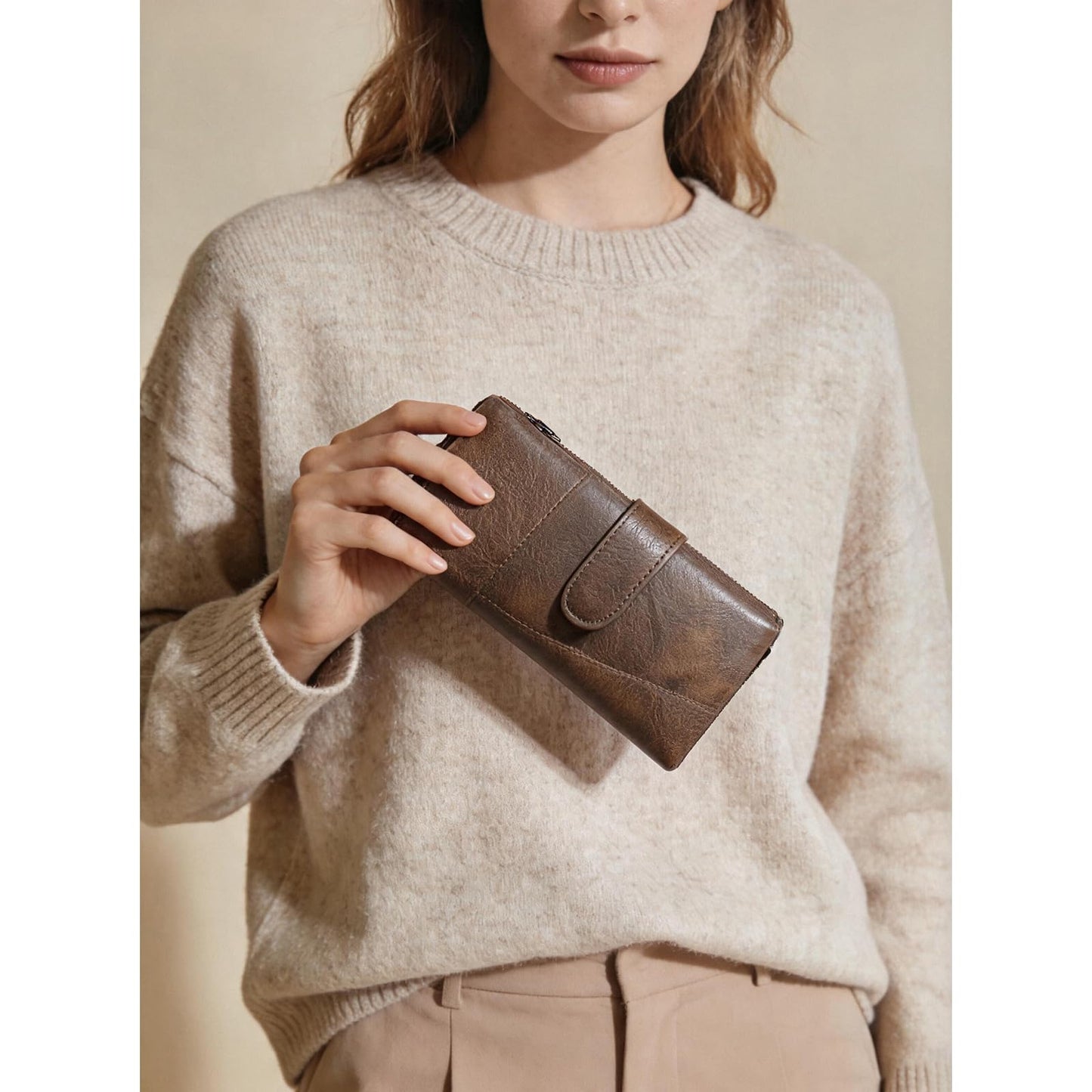 FALAN MULE Womens Wallet RFID Blocking Large Capacity Card Holder Vegan Leather Trifold Wallets