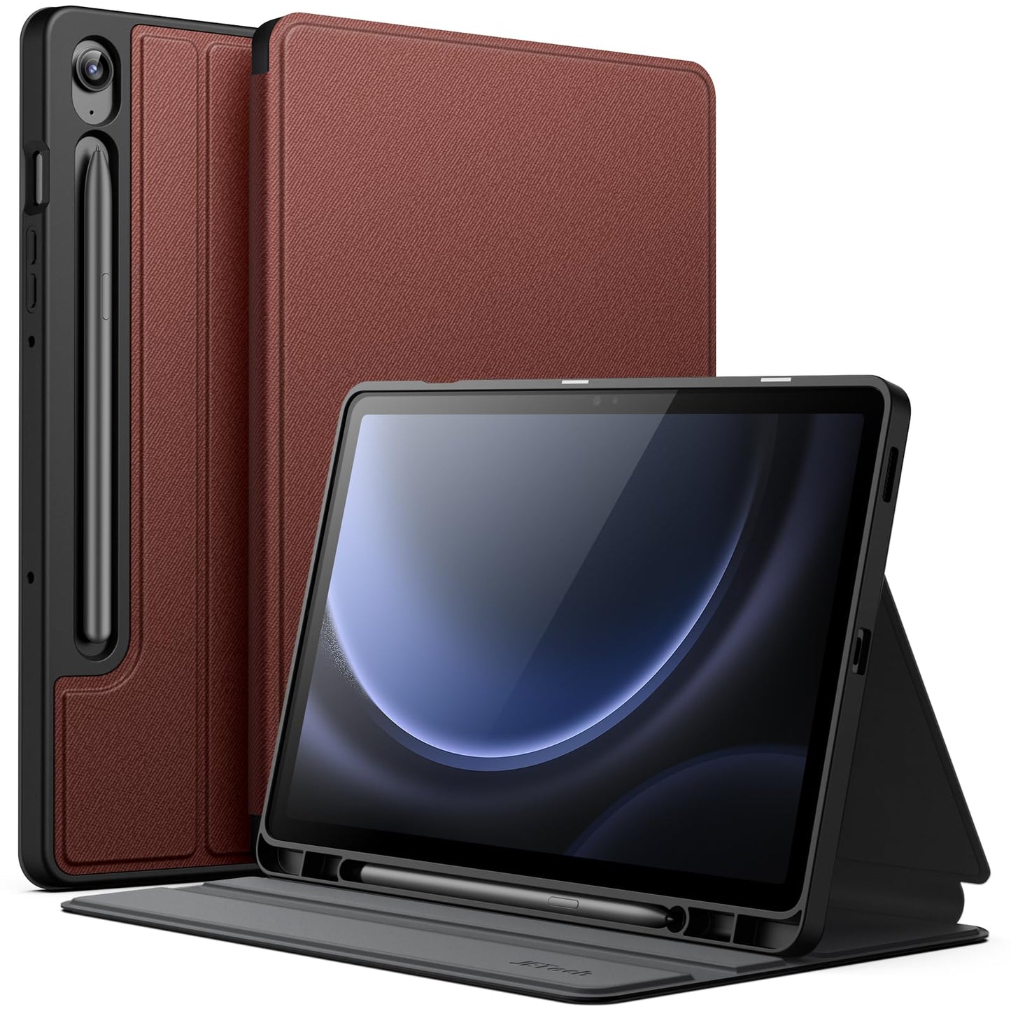 JETech Case for Samsung Galaxy Tab S10 Lite / S10 FE / S9 FE 10.9-Inch with S Pen Holder, Slim Folio Stand Protective Tablet Cover, Multi-Angle Viewing (Wine)