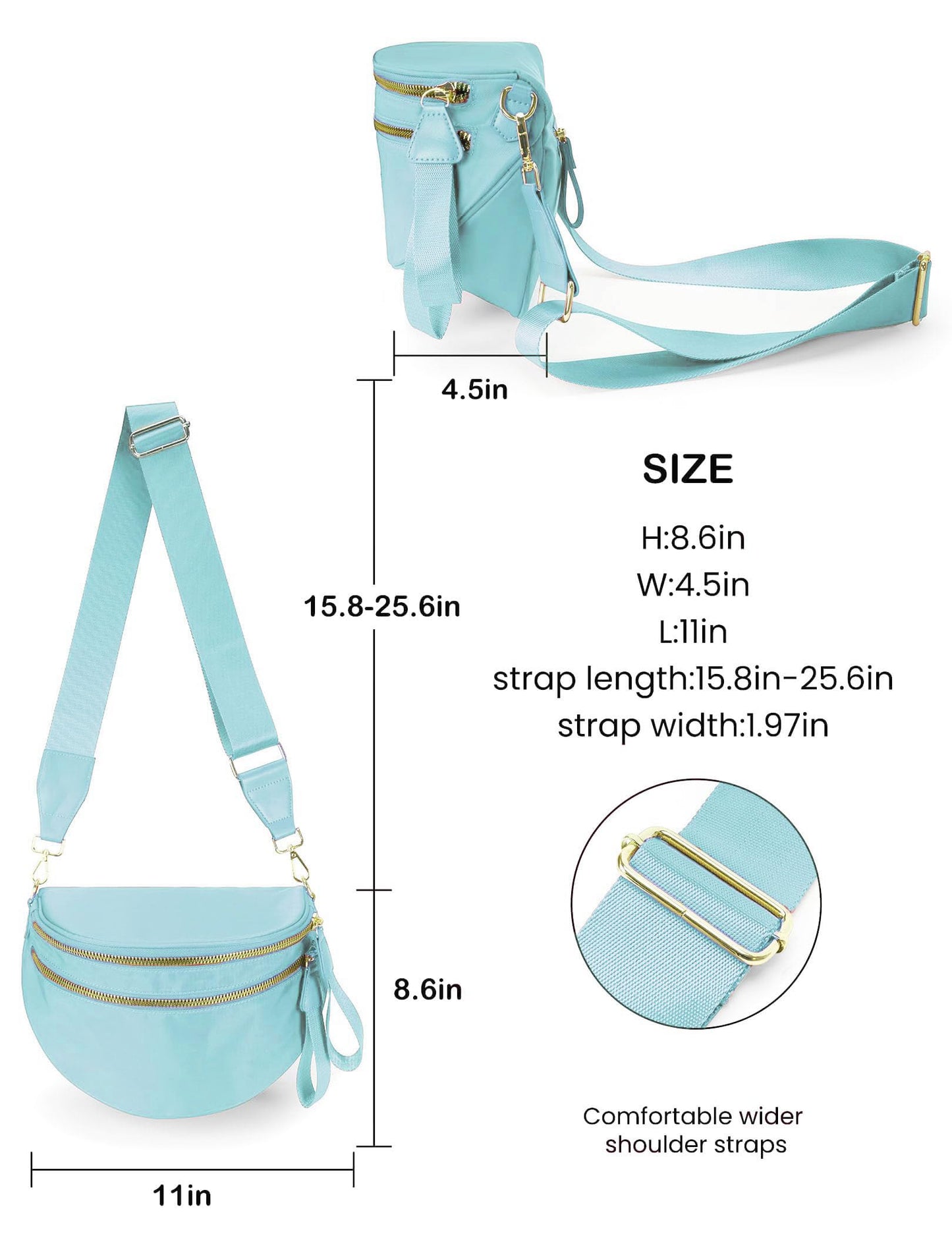 Spacious Nylon Crossbody Bag Bum Bag Handbags Wallets Purses Trendy Shoulder Bag for Women