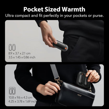 Rechargeable Hand Warmers - 5 Levels Double-Sided Heating | 10000mAh Charging Case, Portable Pocket Heater for Winter Outdoor Activities