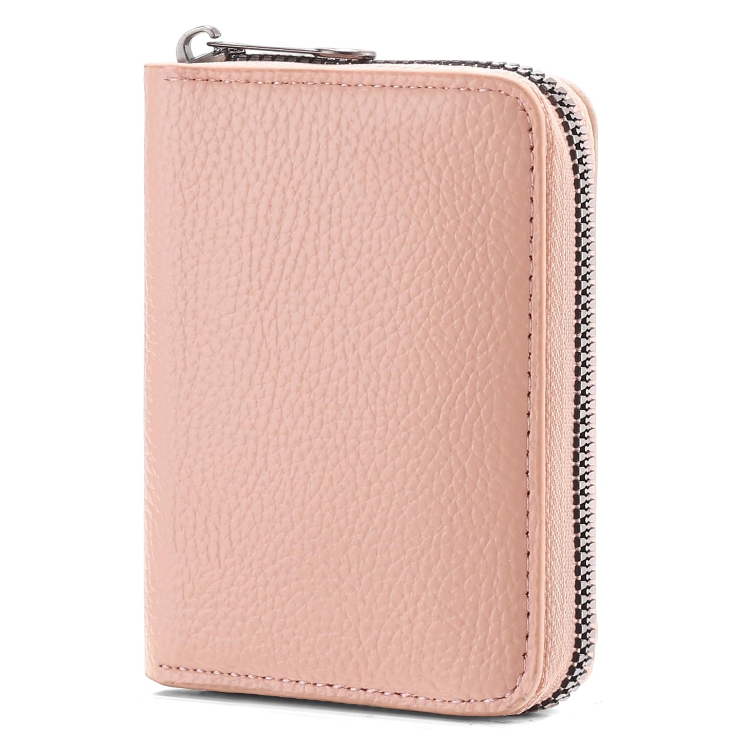 SENDEFN Women's Credit Card Holder Small Leather Card Case Compact ID Case Organizer Zipper Ladies Wallet with 22 Slots