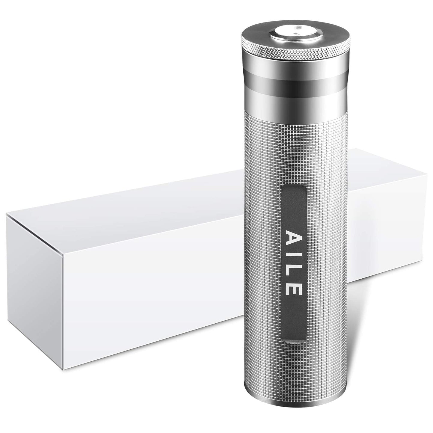 AILE Cigar Stainless Steel humidor Silver Travel Cigar case Tube for 3 to 4 Cigars, Portable Cigar case, Cigar Hygrometer, Great Gift for Men, Dad, Husband