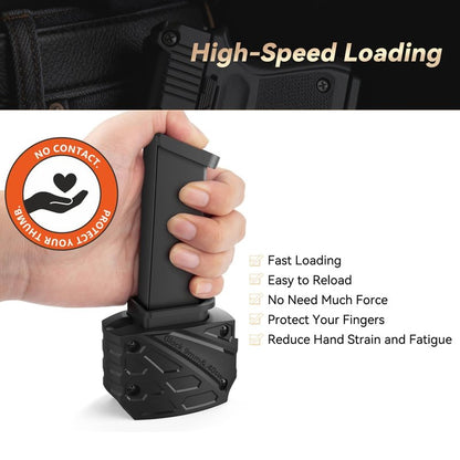 HiSnug Magazine Speed Loader for Glock 9mm/.40sw, ABS Plastic Rapid Loader Fits Glock 17,18,19,22,23,24,26,27,34,35,45 and 47, Syable Fast & Easy Reloading Simplifies Magazine Loading, Black, 1pc
