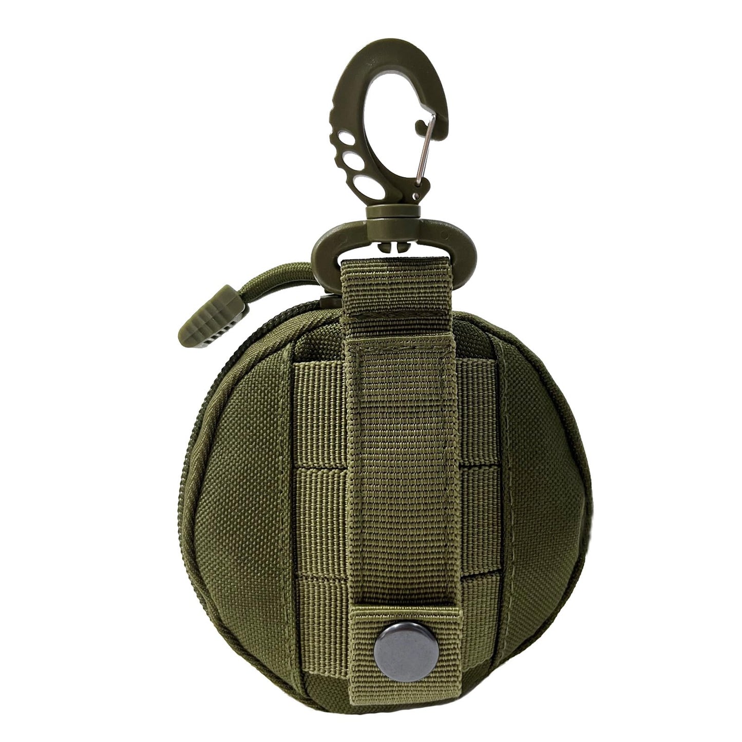 1000D Laser Cut Molle Pouch EDC Pouch Tactical Round Zipper Bag Case Coin Pouches Coin Purse Keychain Little Change Wallet Wireless Headset Pack Gadget Bag (Army Green)