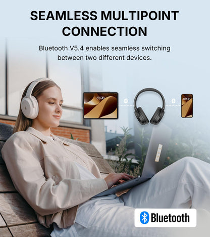 Edifier WH700NB Pro Wireless Over-Ear Headphones with Active Noise Cancellation, Hi-Res Audio, Bluetooth V5.4, Multi-Point Connection, Al Clear Calls, Fast Charging, Foldable (Black)