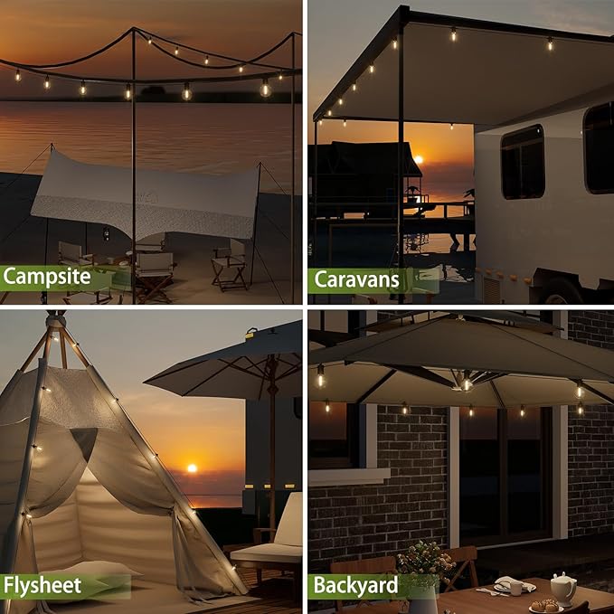 Outdoor String Lights ,150 FT Led Patio Globe Lights with Plastic Bulbs,Waterproof,Shatterproof,G40 Outdoor String Lights,Connectable Hanging for Backyard, Bistro, Porch, Deck, Balcony,Tent (150ft)