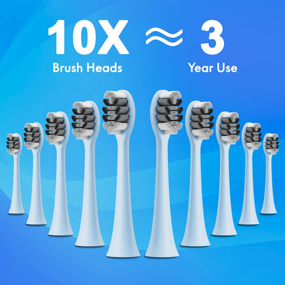 Sonic Electric Toothbrush for Adults and Kids, Comes with 10 Brush Heads & Travel Case, 5 Modes with 2 Minutes Built in Smart Timer, One Charge for 90 Days, 42,000 VPM Motor (Black)