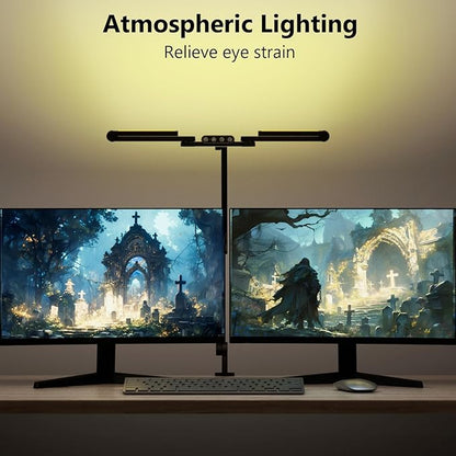 Architect Desk Lamp with 5 Light Bars for Home Office, 32.5Inch Long Led Desk Light with Clamp, 24W Tall Foldable Computer Lamp with Swing Arm, Bright Table Light for Desktop Working Drafting