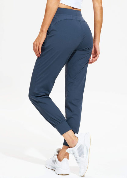 Libin Women's Joggers Pants Athletic Sweatpants with Pockets Running Tapered Casual Pants for Workout,Lounge, Navy Blue L