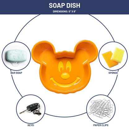 Jay Franco Disney Mickey Mouse Pumpkin Jack-O-Lantern Bathroom Decor Set - 2 Piece Autumn & Halloween Collection Includes Orange Lotion Pump & Soap Dish - Bathroom Accessories